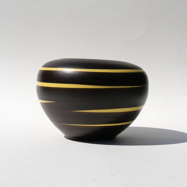 Vintage Vase "Kairo", Ilkra Edelkeramik in schwarz-gelb