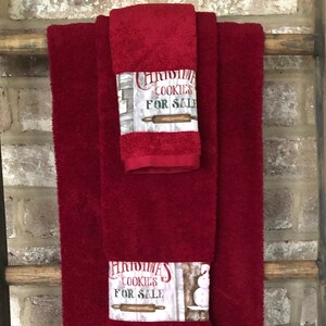 RUSTIC CHRISTMAS COOKIES Decorative towels set