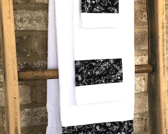 Black/White  Customized towel sets