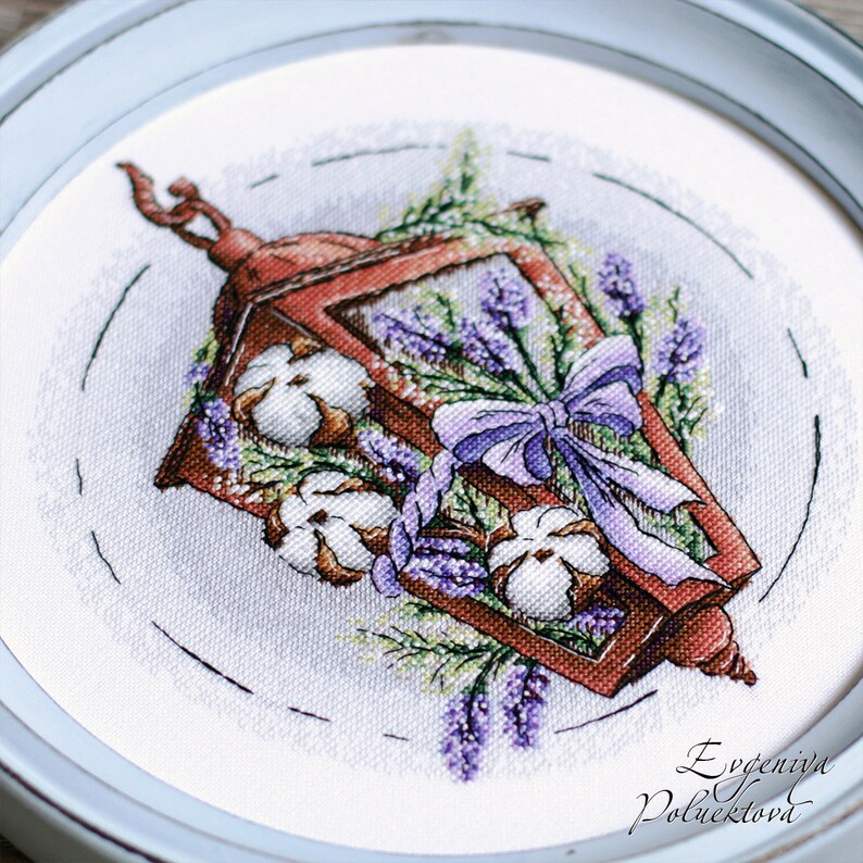 Lavender Cross Stitch Pattern Instant Download PDF Wedding Etsy