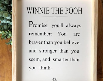 Winnie The Pooh Wood Sign, Winne The Pooh Nursery Wall Art, Baby Shower Gift, Baby Nursery Decor, Nursery Quote Wall Art