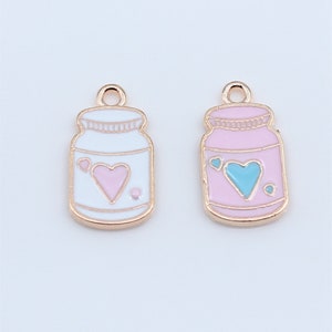 10pcs/pack Milk Bottle Enamle Charms Metal Bottle Pendant Golden Color Earring DIY Fashion Jewelry Accessories