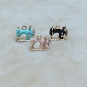 14*16mm 4 Colors Sewing machine Enamle Charms Metal Pendant,Crystal Sewing machine Charms Earring DIY Fashion Jewelry Accessories
