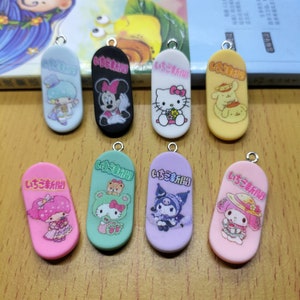 10pcs/pack Colorful Resin Animal Charm Lovely Cartoon Surfboard Charms Pendant Earring Key Chain DIY Fashion Jewelry Accessories