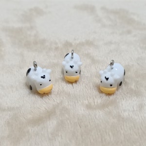 10pcs/lot 3D Small Cow Resin Charms Pendants Animal Dangle For DIY Earrings Keychain Jewelry Making Accessories Gift