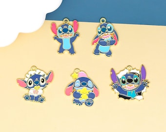 10 30 Cartoon Emaille Charme Gold Farbe Metall Charme Ohrringe DIY Schlüssel Kette Halskette Anhänger Armband Schmuck Zubehör