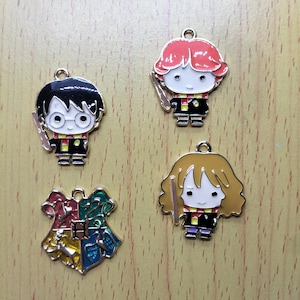 10 30 Cartoon Enamel Charm Gold Metal Boy Girl Charms Earrings DIY Key chain Necklace Pendant Bracelet Jewelry Accessories