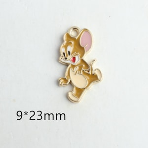 10Pcs Animal Cartoon Mouse Charms Enamel Rat Charm Pendant,Necklace charm Jewelry, Personalized Gift,Craft Supplies 9*23mm