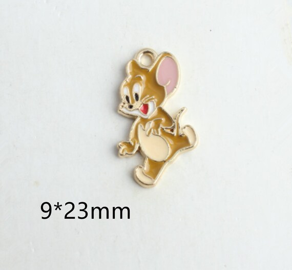 10pcs Animal Cartoon Mouse Charms Enamel Rat Charm Pendant