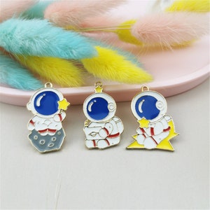 10Pcs Star Astronaut Series Gold Metal Enamel pendants,Star charm ,Enamel Pendant Charms Earring DIY Fashion Jewelry Accessories