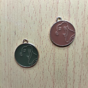 10 30 Cartoon Enamel Disc Tag Charm Character Girl Charms Earrings DIY Key chain Necklace Pendant Bracelet Jewelry Accessories