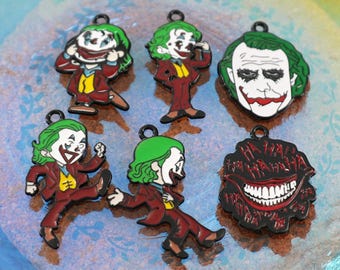 10 30 Cartoon Enamel Charm Black Plated Metal Charms Earrings DIY Key chain Necklace Pendant Bracelet Jewelry Making Supplies Diy Crafts