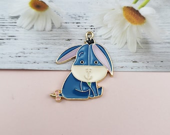 10Pcs Donkey Charm,Enamel Animal Charm,Gold Color Charm Pendant Craft Necklace Charm Earring charms Supplies 26*30mm
