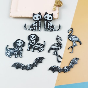 Acryl Halloween Charms, Cartoon Kat Hond Vleermuis Charme Hanger, Flamingo Charms, Sleutelhanger Sleutelhanger Oorbel Charme Diy Vinden
