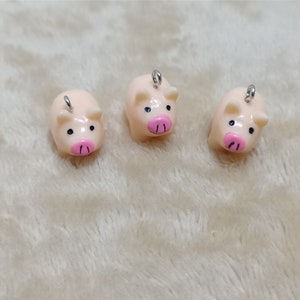 10pcs/lot 3D Small Pig Resin Charms Pendants Animal Dangle For DIY Earrings Keychain Jewelry Making Accessories Gift