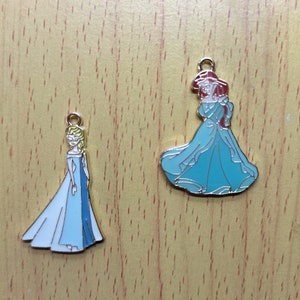 10pcs Cartoon Princess Dress Enamel Girl Charm for Metal Charm Jewelry Making Crafting Earring Pendant Bracelet Necklace Diy