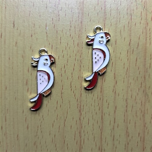 10Pcs/lot Animal Bird Charm Enamel Charm Cartoon Parrot Charms Accessories Making Crafting Earring Pendant Bracelet Necklace Diy Jewelry