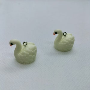 10pcs/lot Cartoon Swan Duck Bird Resin Charms Animal Pendants For DIY Earrings Keychain Necklace Jewelry Making Accessories