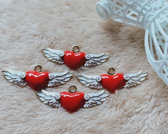 Antique Silver Plated Jewelry Making Charms Lock Heart Wing Love Key Crafting Antique Silver Plated Jewelry Making Charms Lock Heart Wing Love Key Crafting