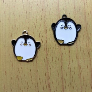10Pcs/lot Animal Penguin Charm Enamel Charm Cartoon Bird Charms Accessories Making Crafting Earring Pendant Bracelet Necklace Diy Jewelry