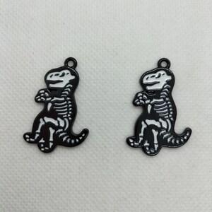 10pcs/lot Cartoon Animal Fossil Tyrannosaurus Charms Dinosaur Pendants For DIY Earrings Bracelet Key chain Jewelry Making Accessories Gift