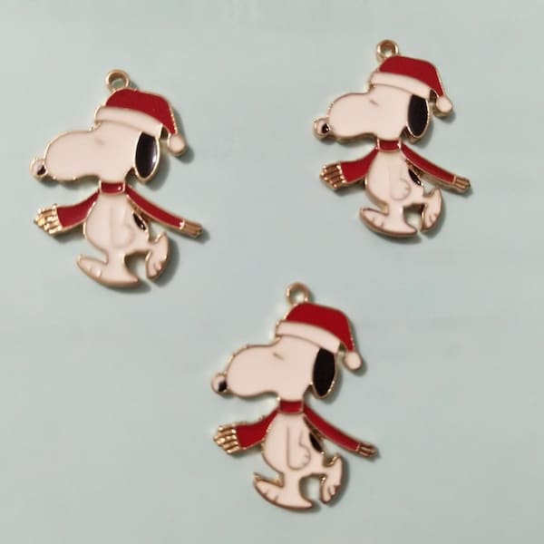 10Pcs Enamel Cartoon charms Gold tone Animal Charm Pendant, Pet Charms for Bracelet, Craft Supplies 17*26 mm