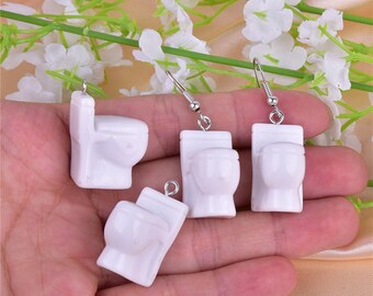 10 Pcs Funny 3D Toilet Resin Charms Pendant Bathroom toilet Charms For Handmade Earring Necklace Bracelet Key chain Jewelry