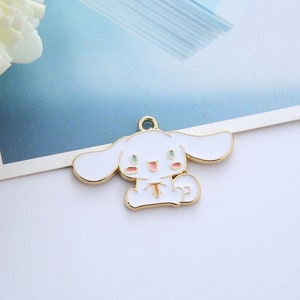 10Pcs Cartoon Dog charm, Food Charm, Dog hug ice Cream Charm,Enamel Charm,Gold Charm Pendant Craft Supplies 18*30mm