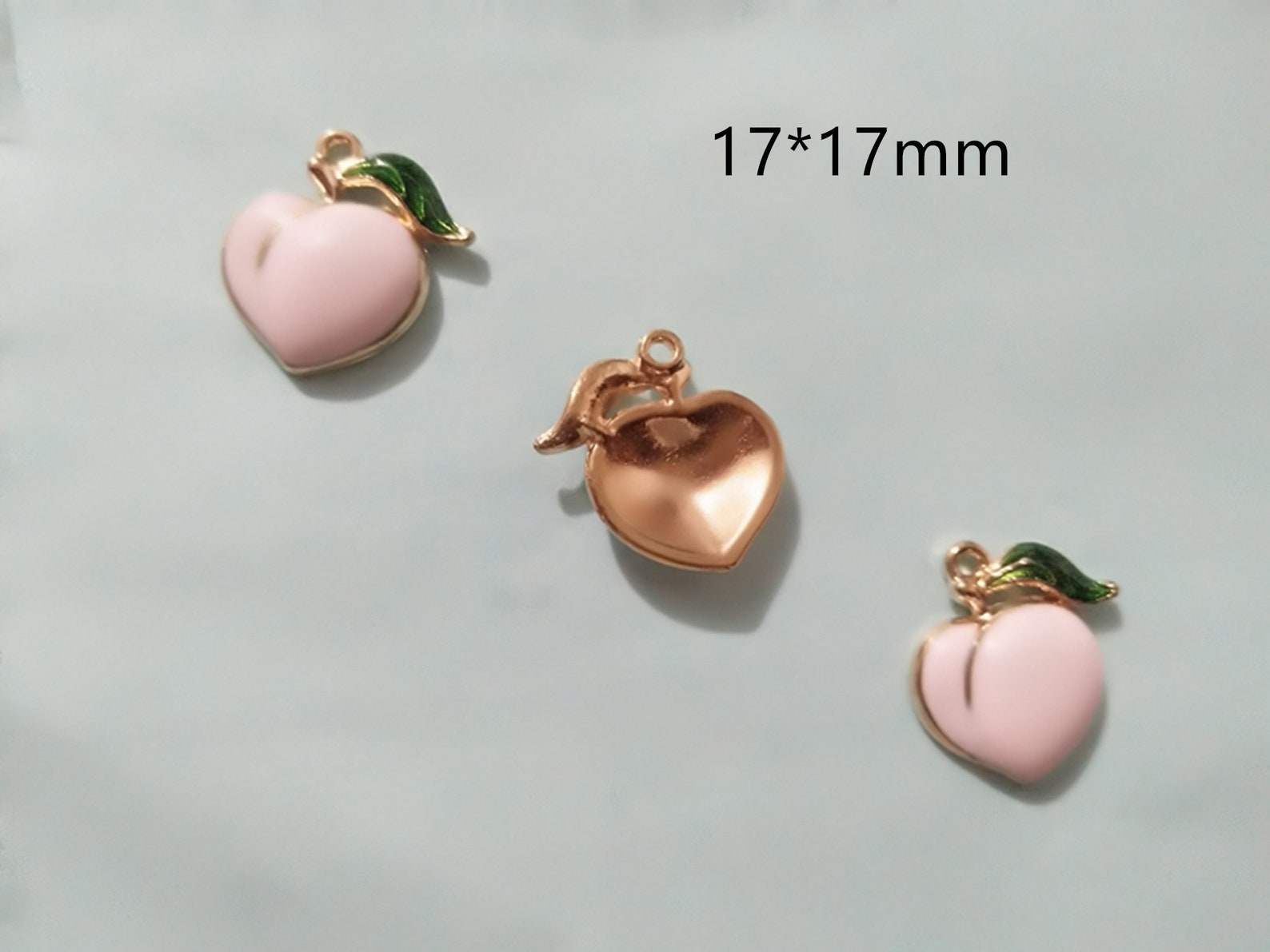 10pcs Enamel Peach Charm Wholesale Fruit Charmpink Peach Etsy