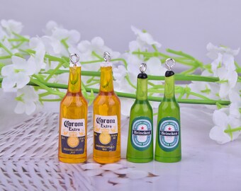 10 Mini-Bierflaschen Aus Kunststoff – Deko Für Modellbau, Puppenhaus, Schlüsselanhänger Oder Tischdekoration, Ca. 3,5 Cm Hoch