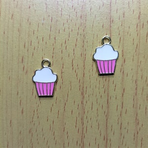 10Pcs/lot Gold Pink White Charm Enamel Dessert Charms Accessories Making Crafting Earring Pendant Bracelet Necklace Diy Jewelry