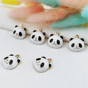 Cartoon Animal Bear Enamel Charms Metal Bear Head Charm for Bracelets & Pendants Earrings Key Chain Accessory Jewelry DIY Findings