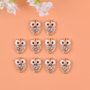 Lote de 10 dijes de pájaro con forma de loro de dibujos animados, accesorios para hacer manualidades, pendientes, colgantes, pulseras y collares, joyería DIY.