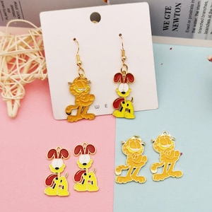 10 30 Enamel Cartoon Charm Gold Plated Metal Charms DIY Earrings Key chain Necklace Pendant Bracelet Jewelry Accessories