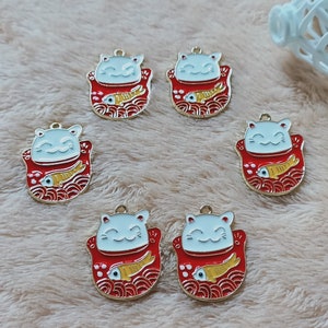 10Pcs Enamel Metal Charm, Cute Charm, Gold Tone Charms Earring Necklace Keychain Craft Supplies 22*29 mm