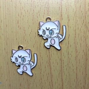 10Pcs Golden Metal Enamel White Charms, Cartoon Animal Charm for Making Crafting Earring Pendant Bracelet Necklace Diy