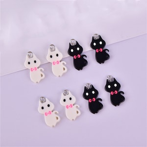 10 30 Cartoon Cat Charm Resin Animal Pet Charms For Earrings DIY Key chain Necklace Pendant Bracelet Jewelry Accessories