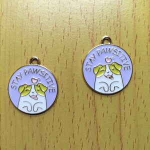 Circle Cartoon Enamel Disc Tag Charm Gold Metal Animal Charms Earrings DIY Key chain Necklace Pendant Bracelet charm Jewelry Accessories