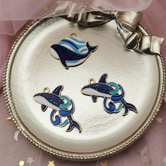 10pcs Ocean Fish Charm Pendant Dolphin Whale Charm Enamel Charms Tag DIY Jewelry Accessories Necklace Bracelet Headdress Handmade