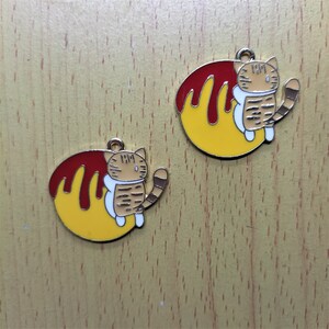 Cartoon Enamel Charm Gold Metal Animal Charms Earrings DIY Key chain Necklace Pendant Bracelet charm Jewelry Accessories
