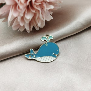 23*29MM Animal Whale Enamel Charms Metal Ocean Fish Charm for Bracelets & Pendants Earrings Key Chain Accessory Jewelry DIY Findings