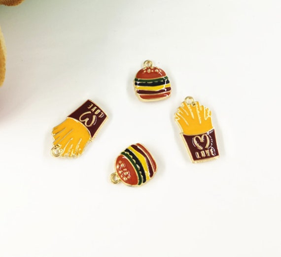 ハンバーガーチャーム 5個 食品樹脂チャーム5個：寿司、ハンバーガー