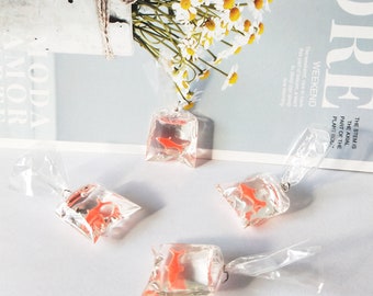 10pcs Transparent Resin Goldfish Charms Small Fish In Water Bag Jewelry Pendant Fish Bag Earrings Pendant Handmade DIY Material