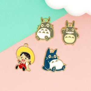 10 30 Cartoon Charm Gold Metal Enamel Charms Earrings DIY Key chain Necklace Pendant Bracelet Earring Jewelry Accessories
