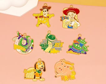10 30 Cartoon Emaille Charme Vergoldetes Metall Charms Ohrringe DIY Schlüsselanhänger Halskette Anhänger Armband Schmuck Zubehör