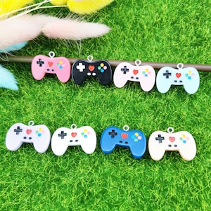 Charme de console de jogo de resina, amuletos de máquina de jogo de desenho animado para fazer artesanato, brinco, pingente, pulseira, colar, chaveiro, joias diy
