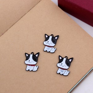 10pcs / lot Cartoon Animal Dog Charms Colgantes Animal Pet Dangle para aretes de bricolaje Llavero Joyería Hacer Accesorios Regalo
