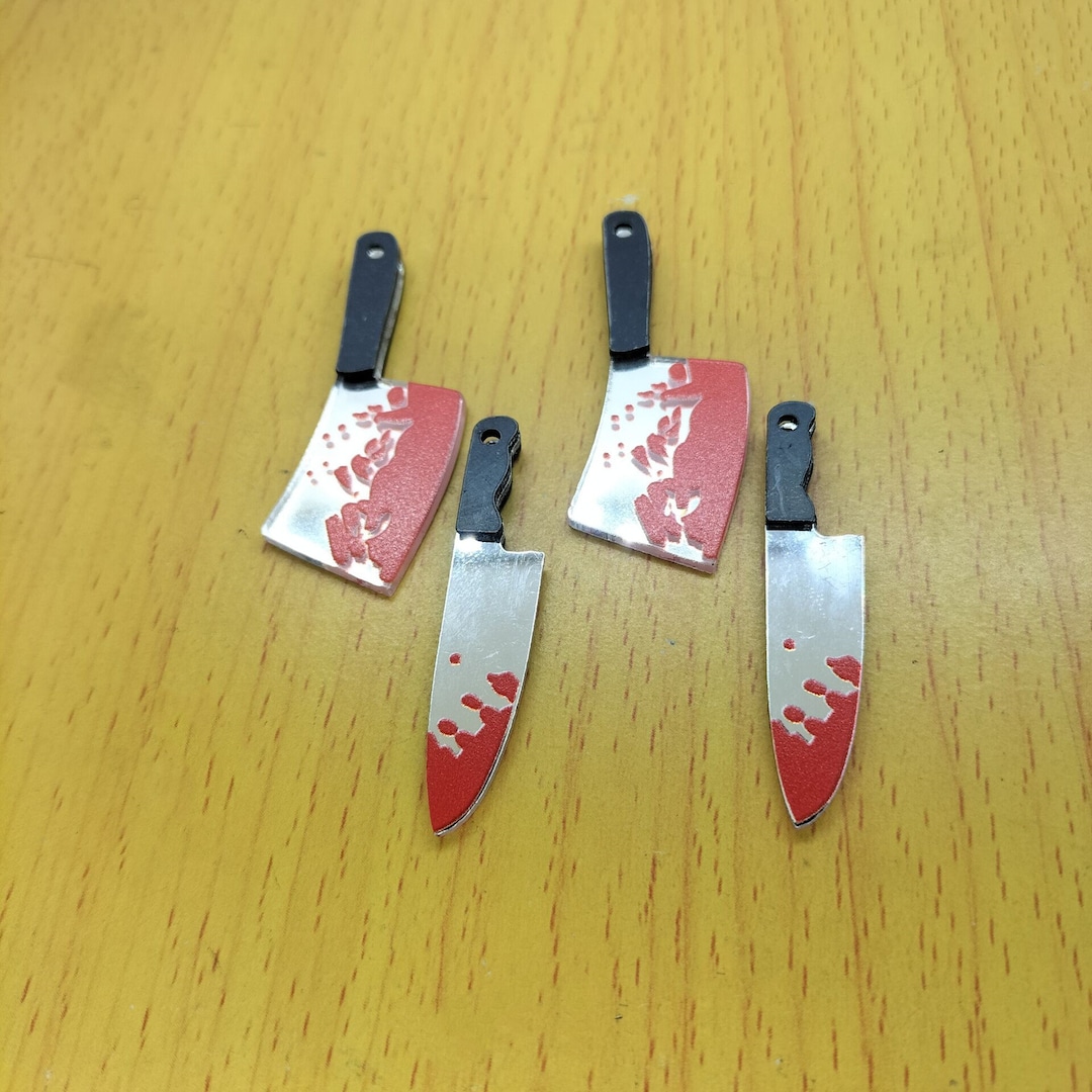 10pcs/pack Halloween Bloody Knife Charm Acrylic Charms Weapon Etsy