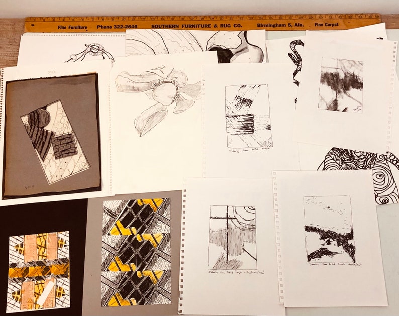 scrap books mixed media projects 26 black /& white drawings sketches stencils for art journal junk journal