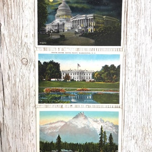 Ephemera para Junk Journal - Cartões postais vintage - Washington DC - Colecionáveis - Colagem - Scrapbook - Papéis